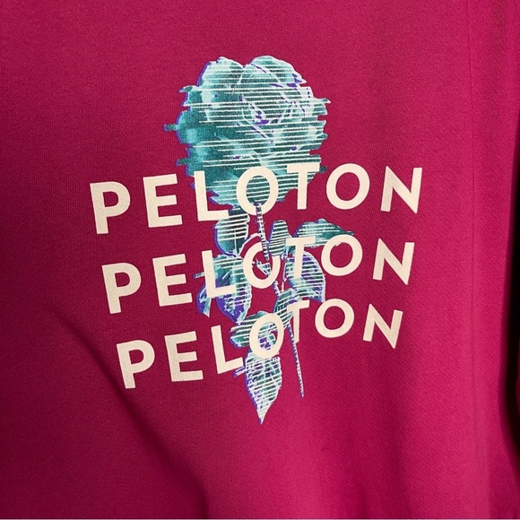 Peloton Size Large Everyday Oversized Crewneck Pink Sweatshirt Rose Cotton USA - Picture 2 of 7